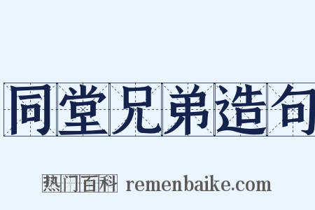 同堂兄弟造句是什么意思的图片